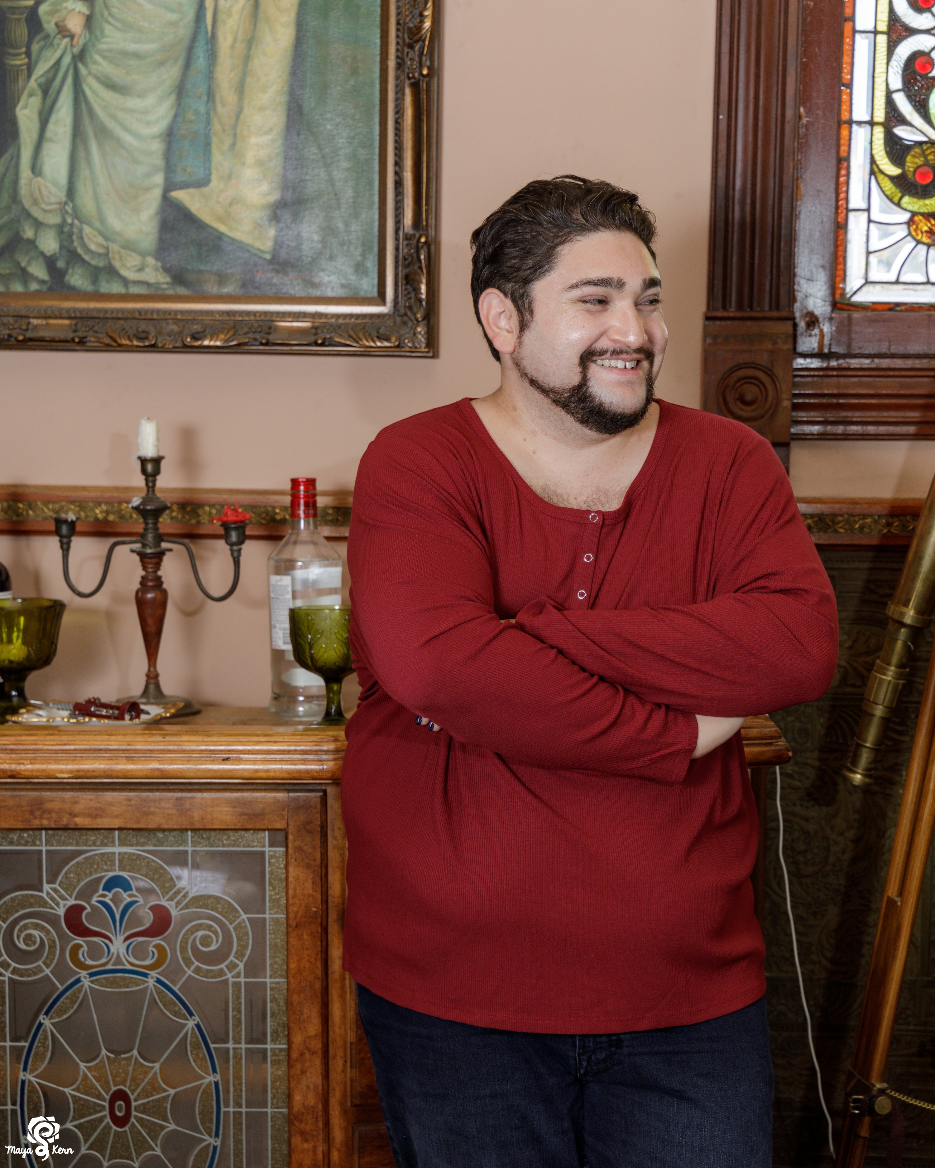 Cranberry Henley Shirt — FINAL SALE