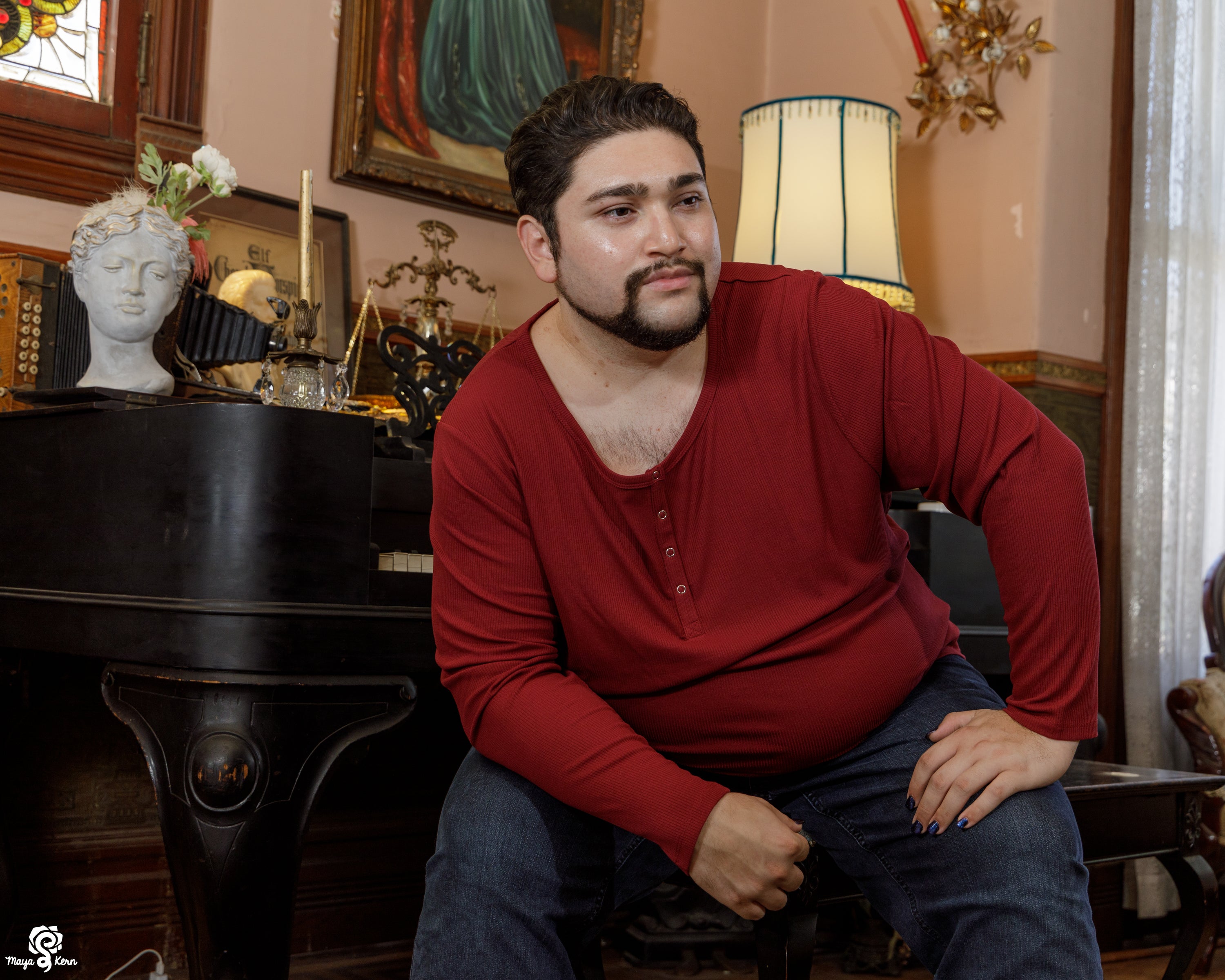 Cranberry Henley Shirt — FINAL SALE