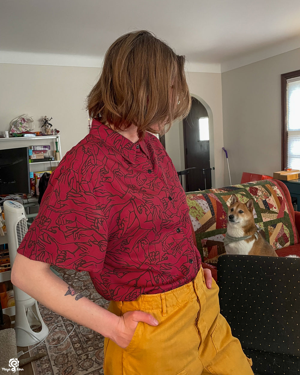 Hands (Red) Button Up Shirt