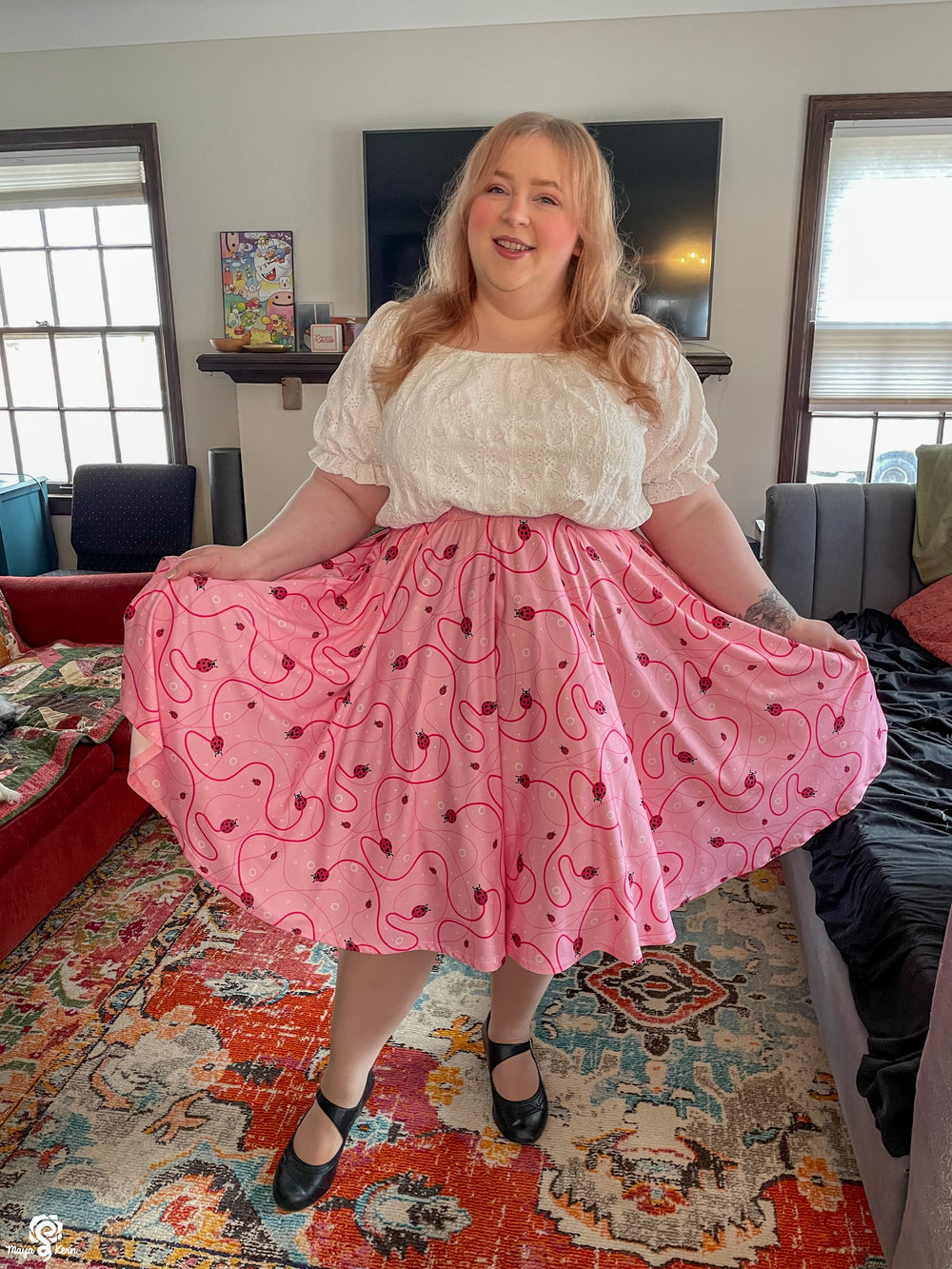 Ladybugs Midi Skirt
