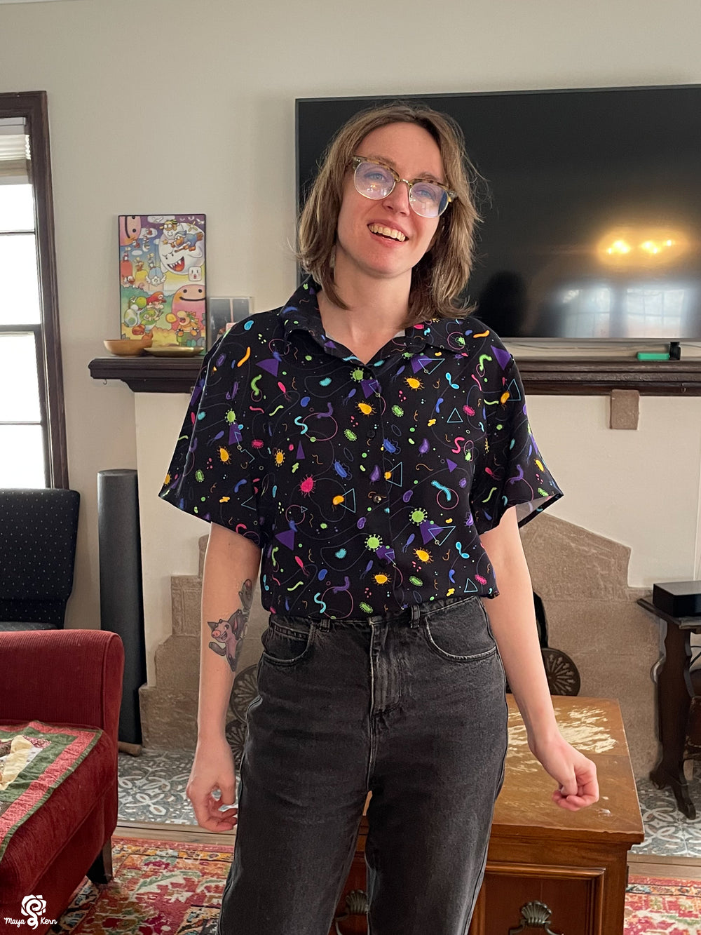 Microorganism Button-Up Shirt